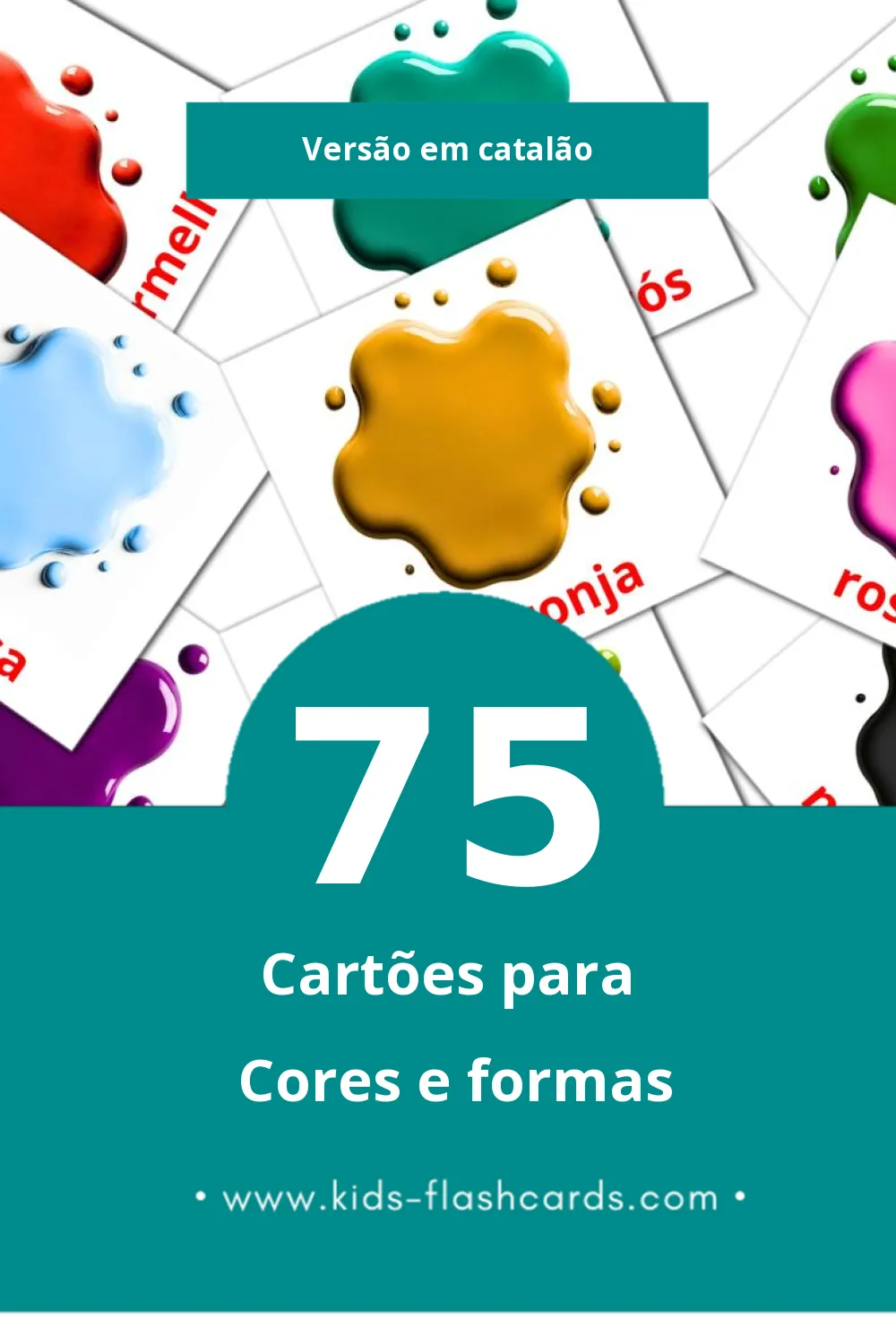 Flashcards de Colors Visuais para Toddlers (75 cartões em Catalão)