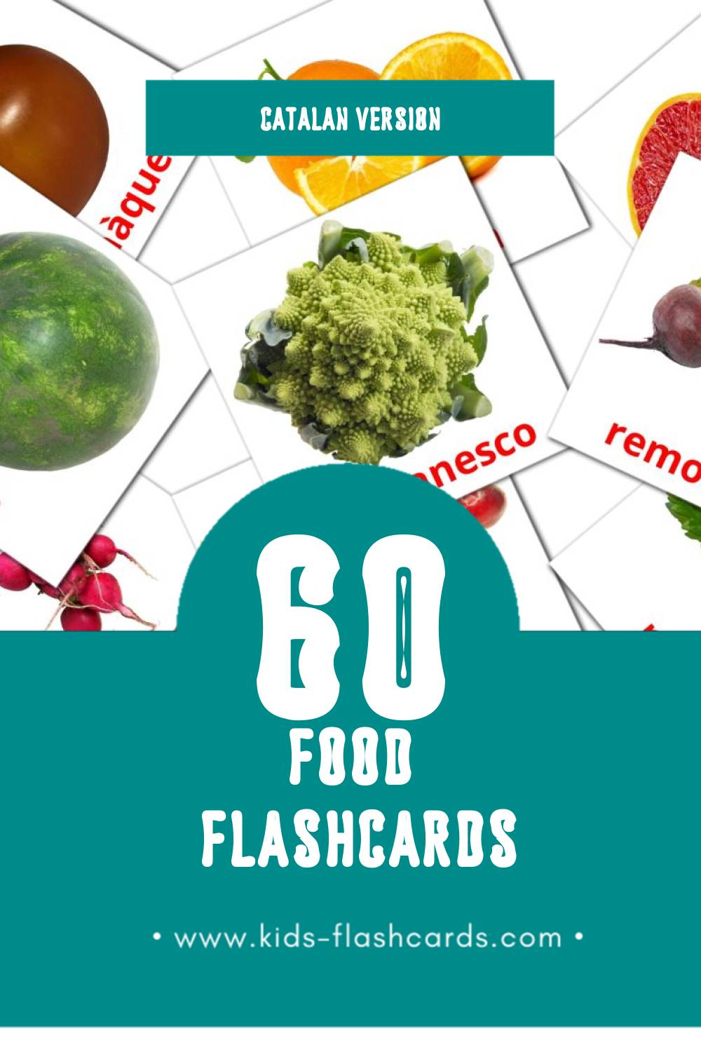 Visual Aliments Flashcards for Toddlers (60 cards in Catalan)