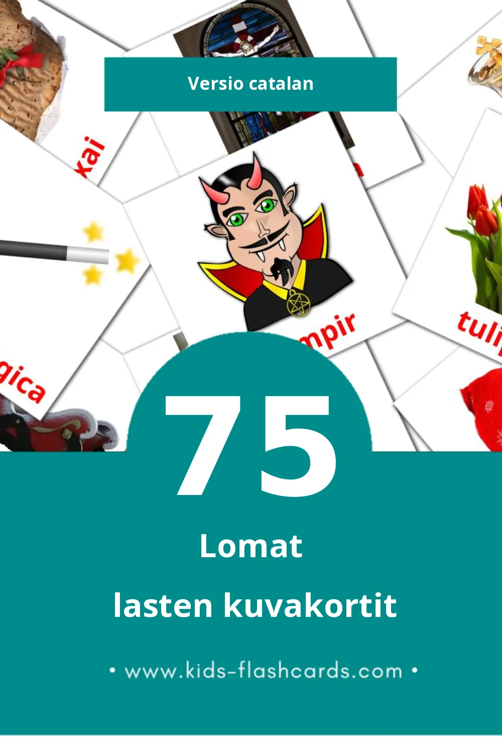 VACANCES lasten kuvakortit pikkulapsille (75 korttia Catalanksi)