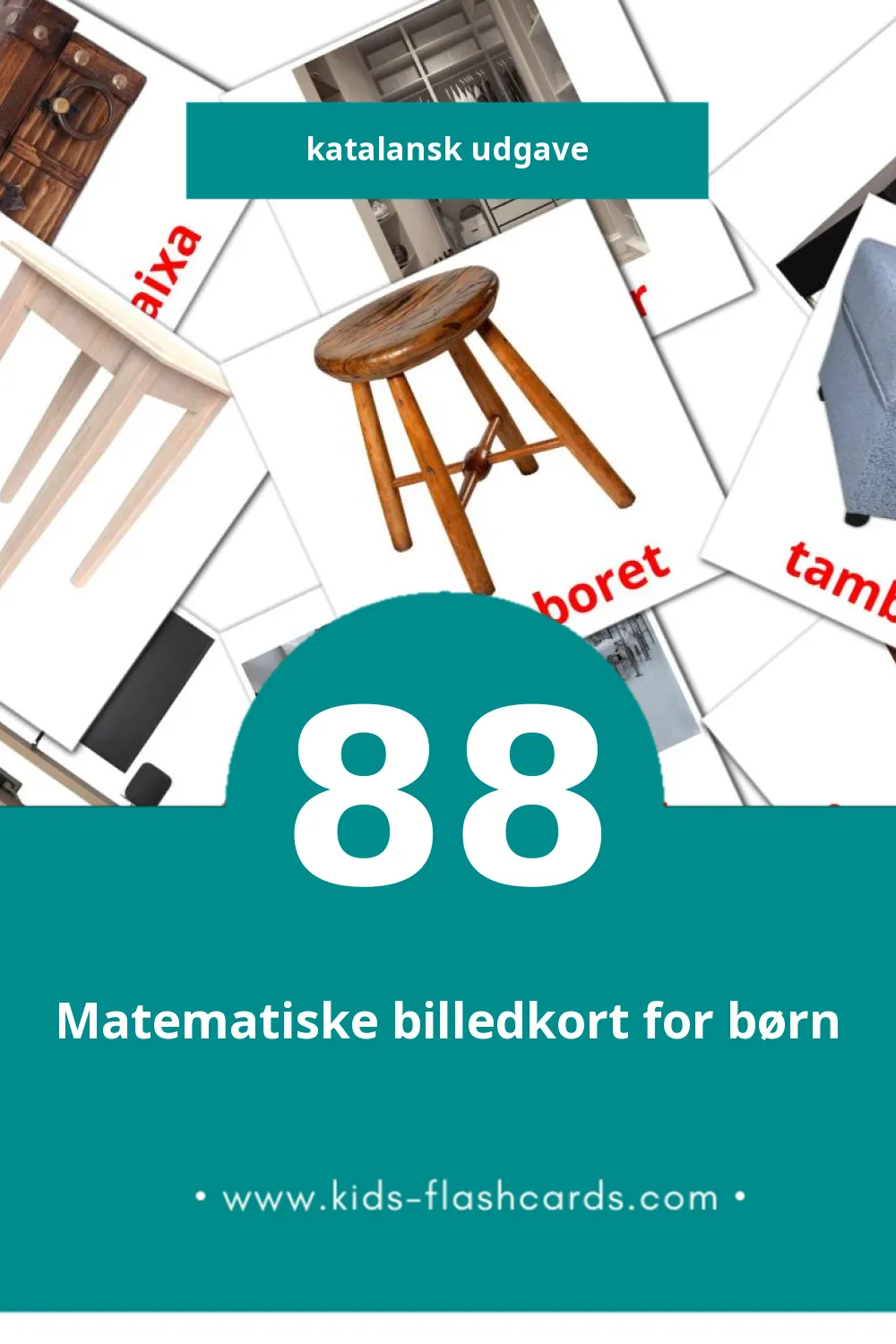 Visuelle billedkort for børn om Casa til småbørn (88 kort på Katalansk)