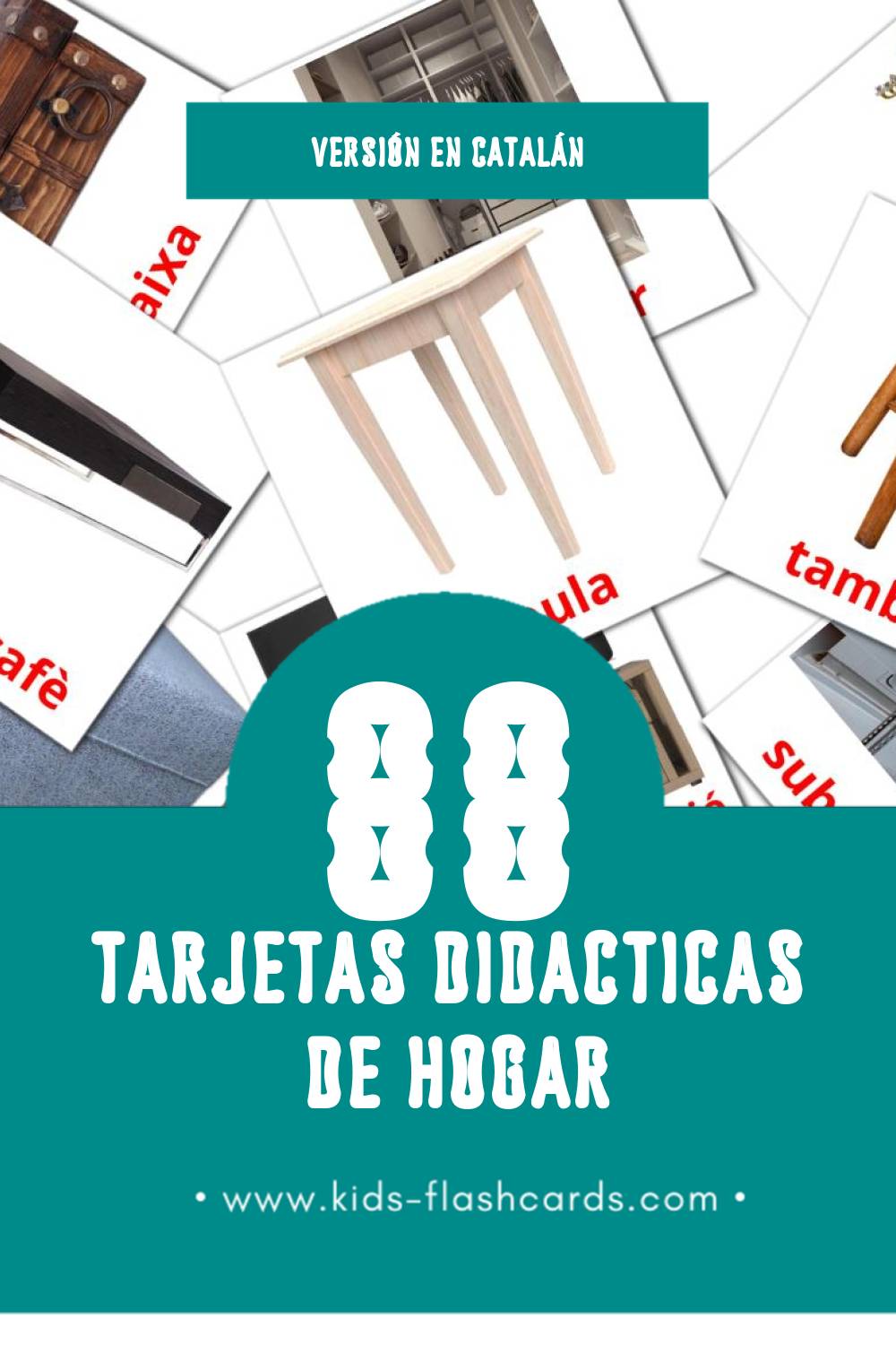 Tarjetas visuales de Casa para niños pequeños (88 tarjetas en Catalán)