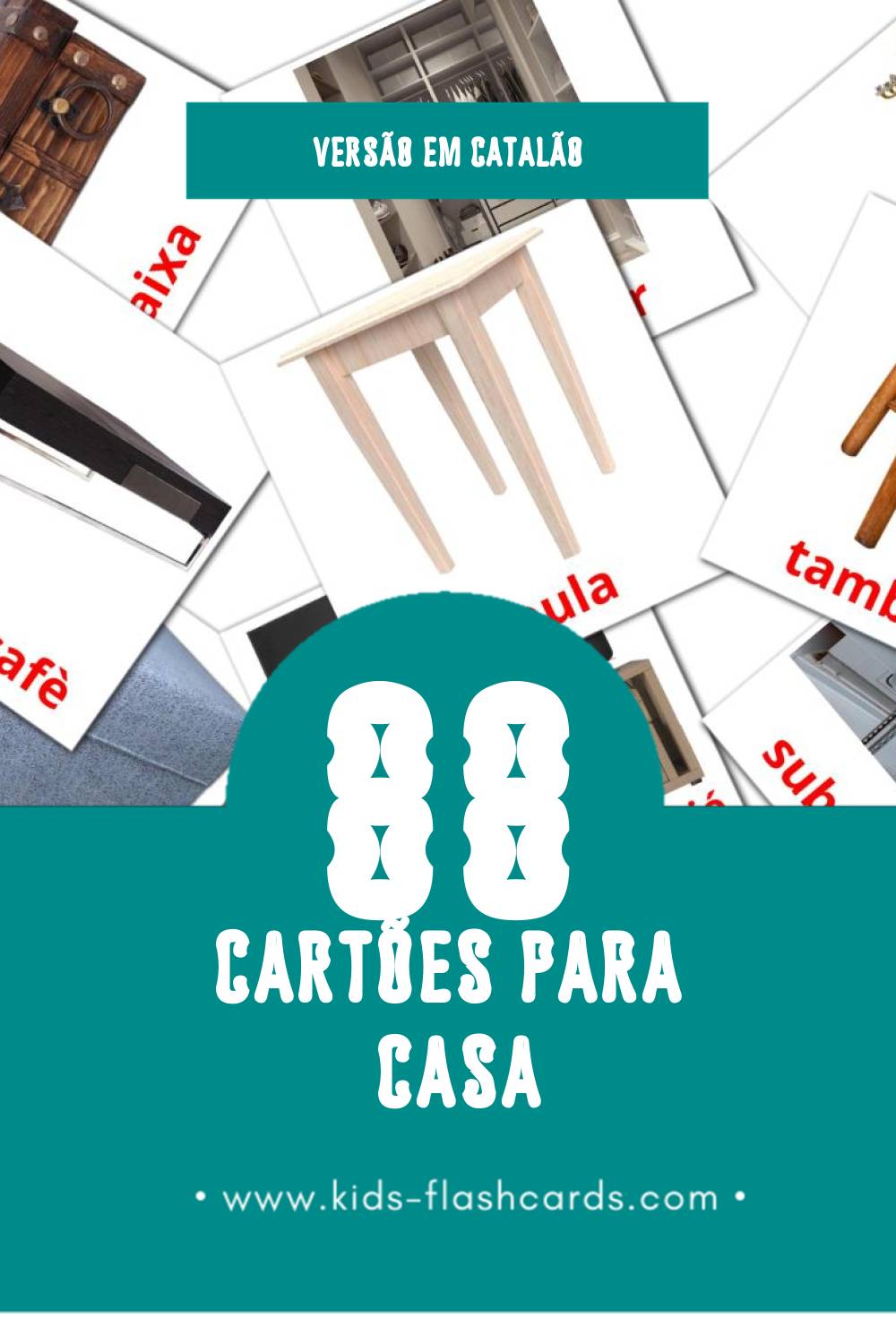 Flashcards de Casa Visuais para Toddlers (88 cartões em Catalão)