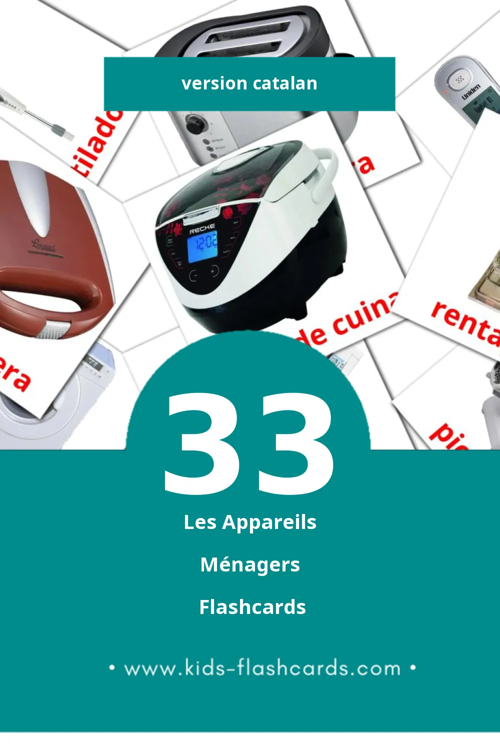 Flashcards Visual Aparells domèstics pour les tout-petits (62 cartes en Catalan)
