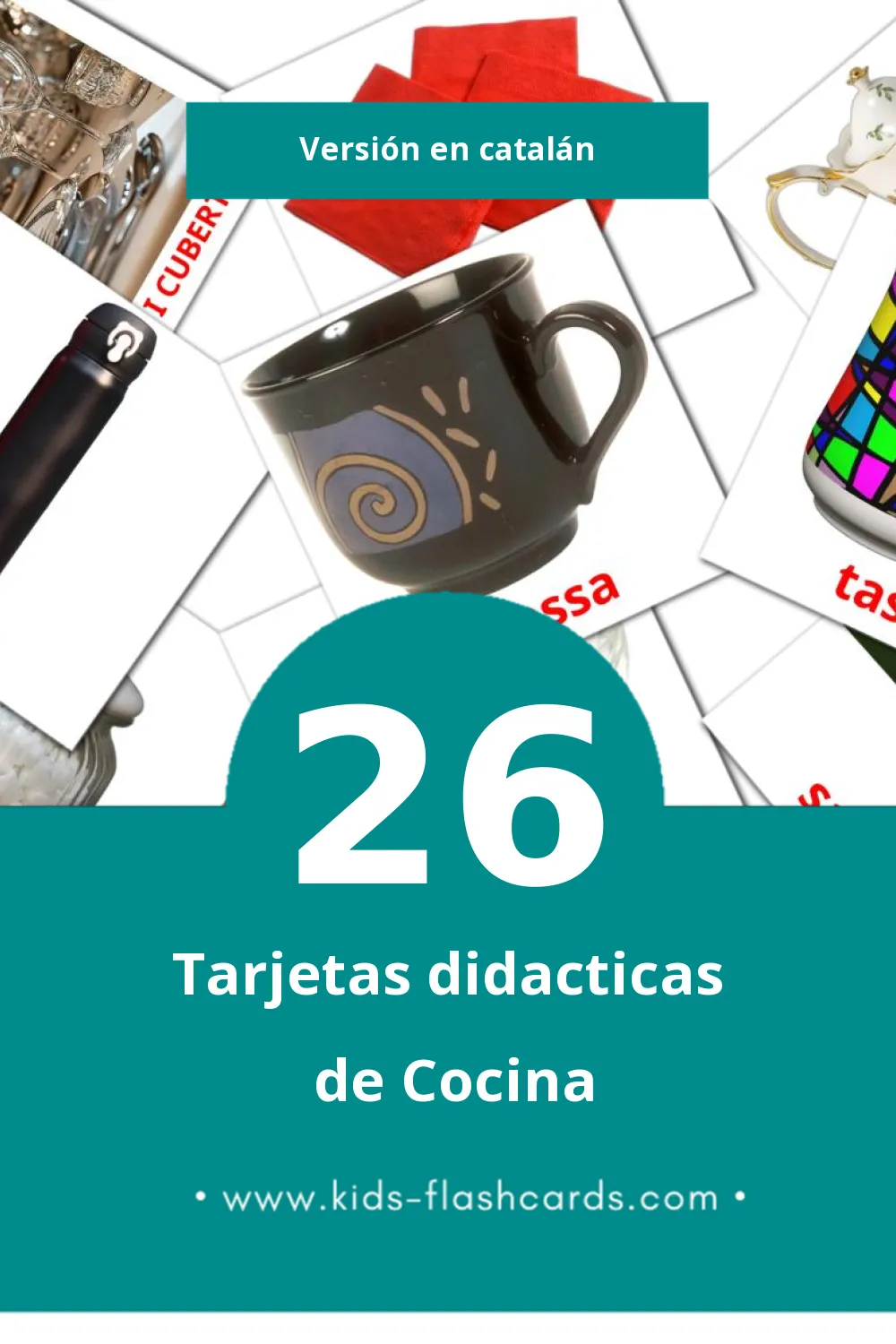 Tarjetas visuales de CUINA para niños pequeños (57 tarjetas en Catalán)