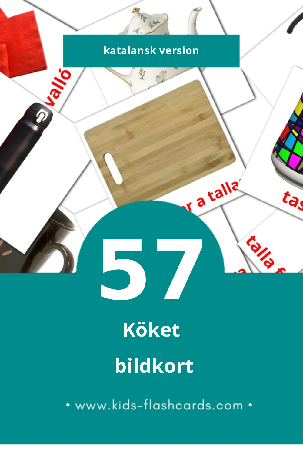 Visuella CUINA för småbarn (57 bildkort för barn på Katalansk)