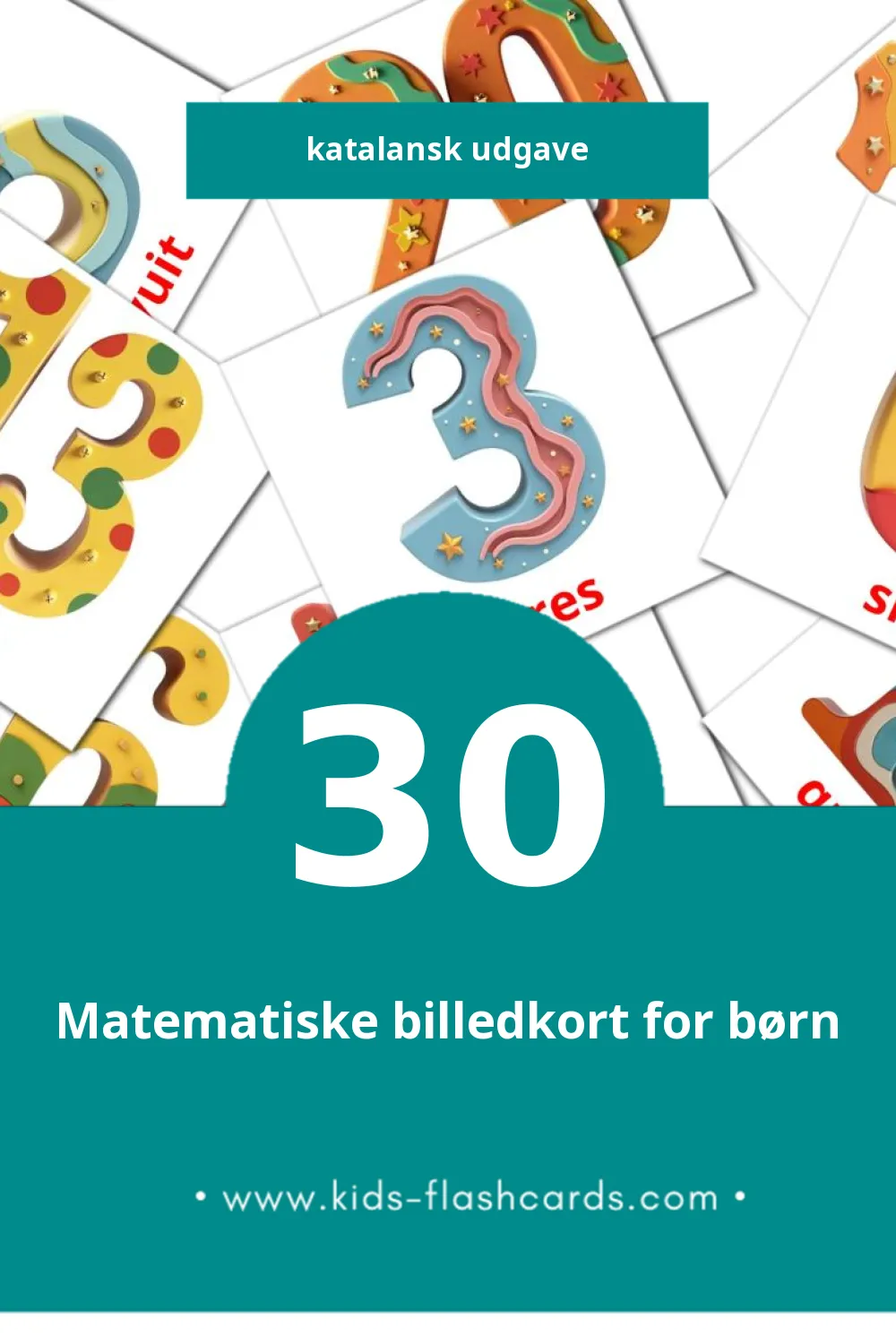 Visuelle billedkort for børn om Matemàtiques  til småbørn (30 kort på Katalansk)