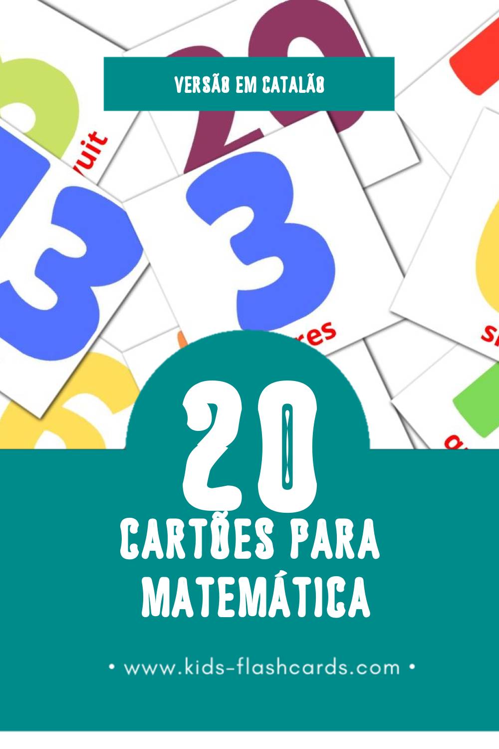 Flashcards de Matemàtiques  Visuais para Toddlers (20 cartões em Catalão)