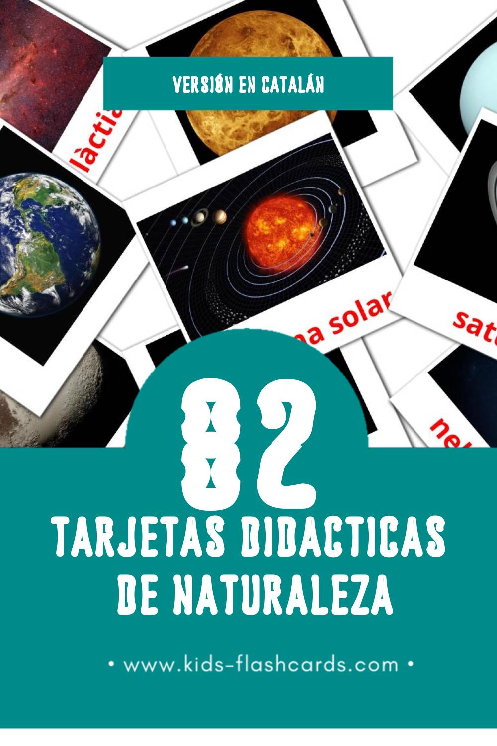 Tarjetas visuales de naturalesa para niños pequeños (82 tarjetas en Catalán)