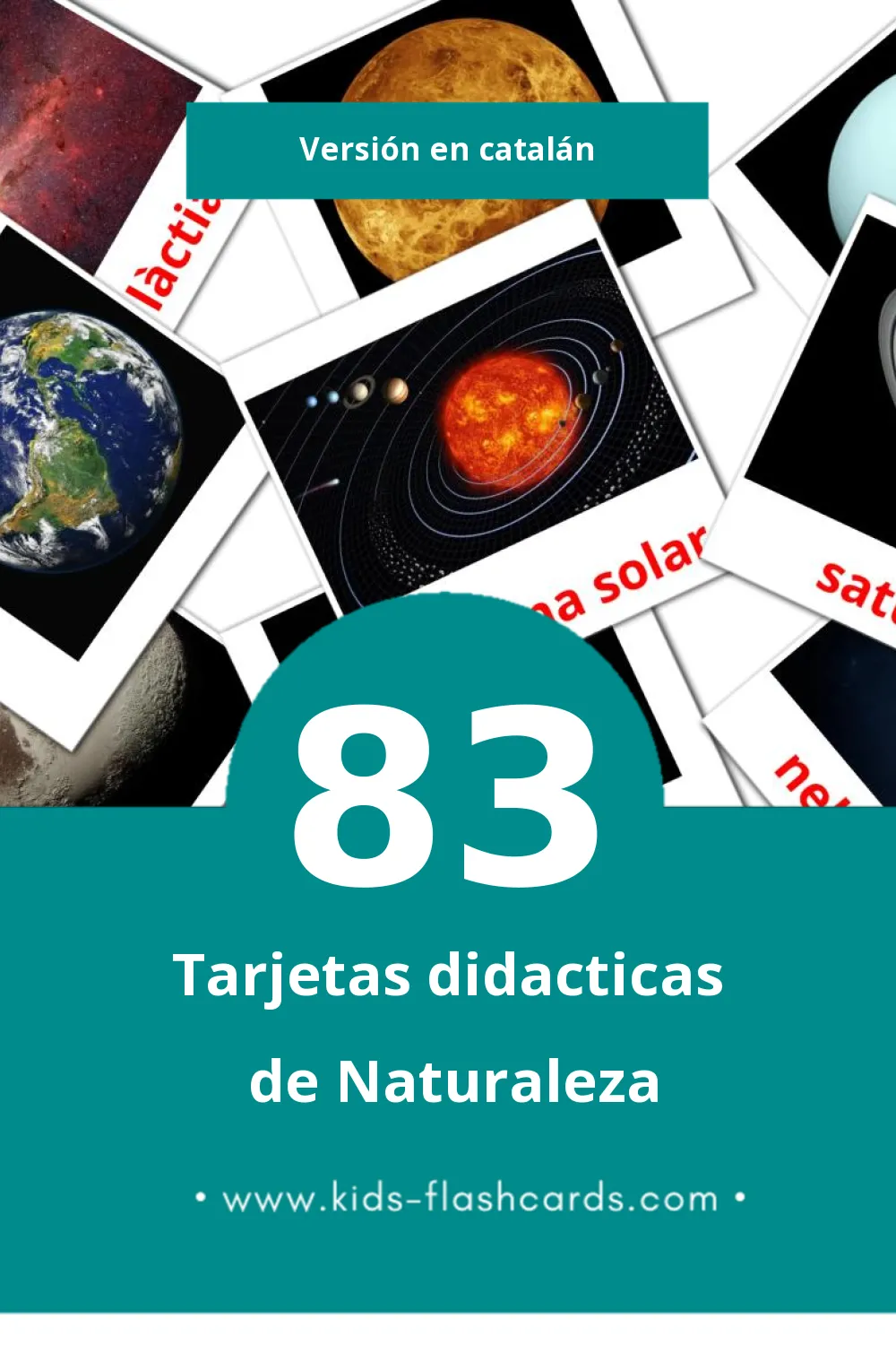 Tarjetas visuales de naturalesa para niños pequeños (83 tarjetas en Catalán)