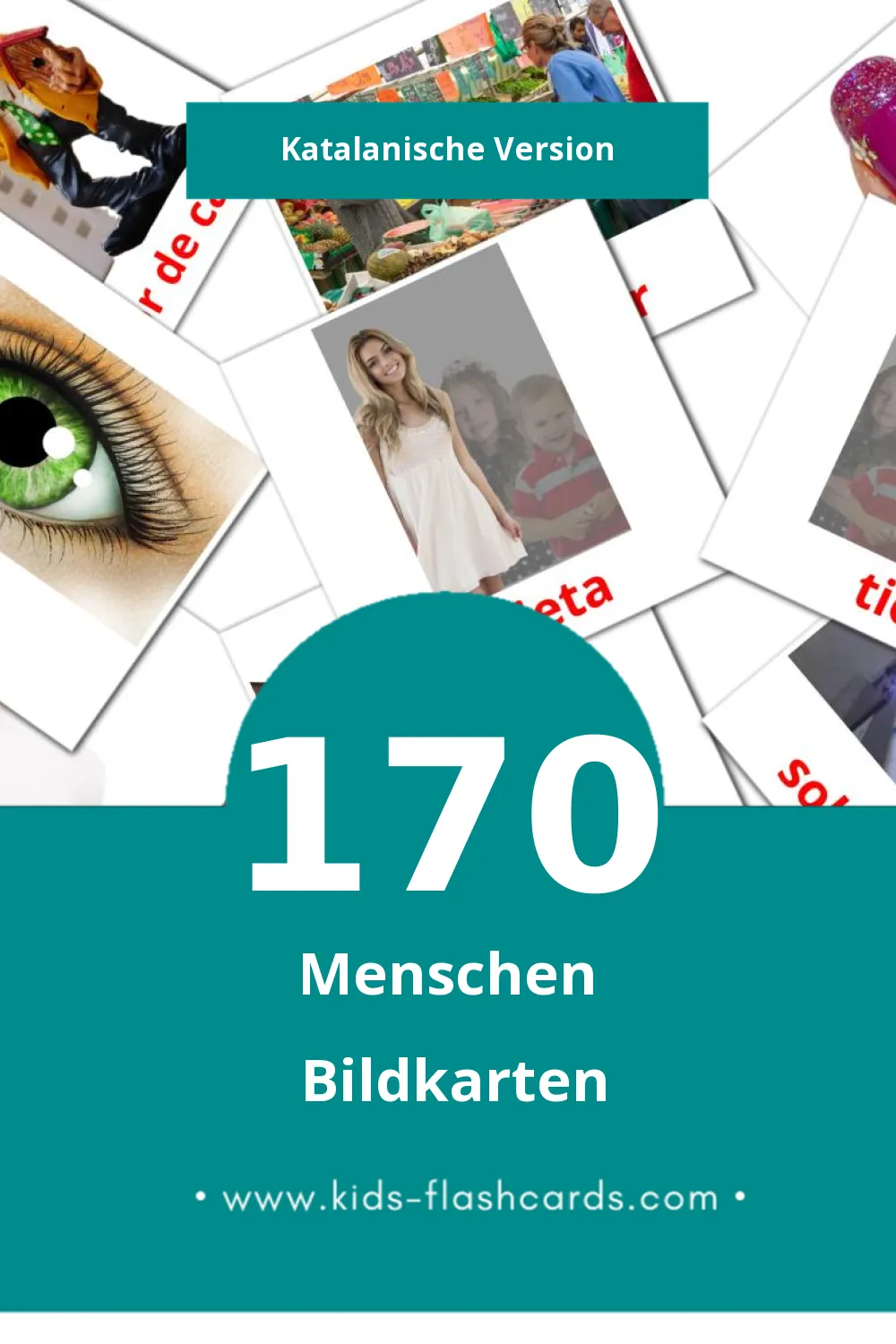 Visual Persones Flashcards für Kleinkinder (170 Karten in Katalanisch)