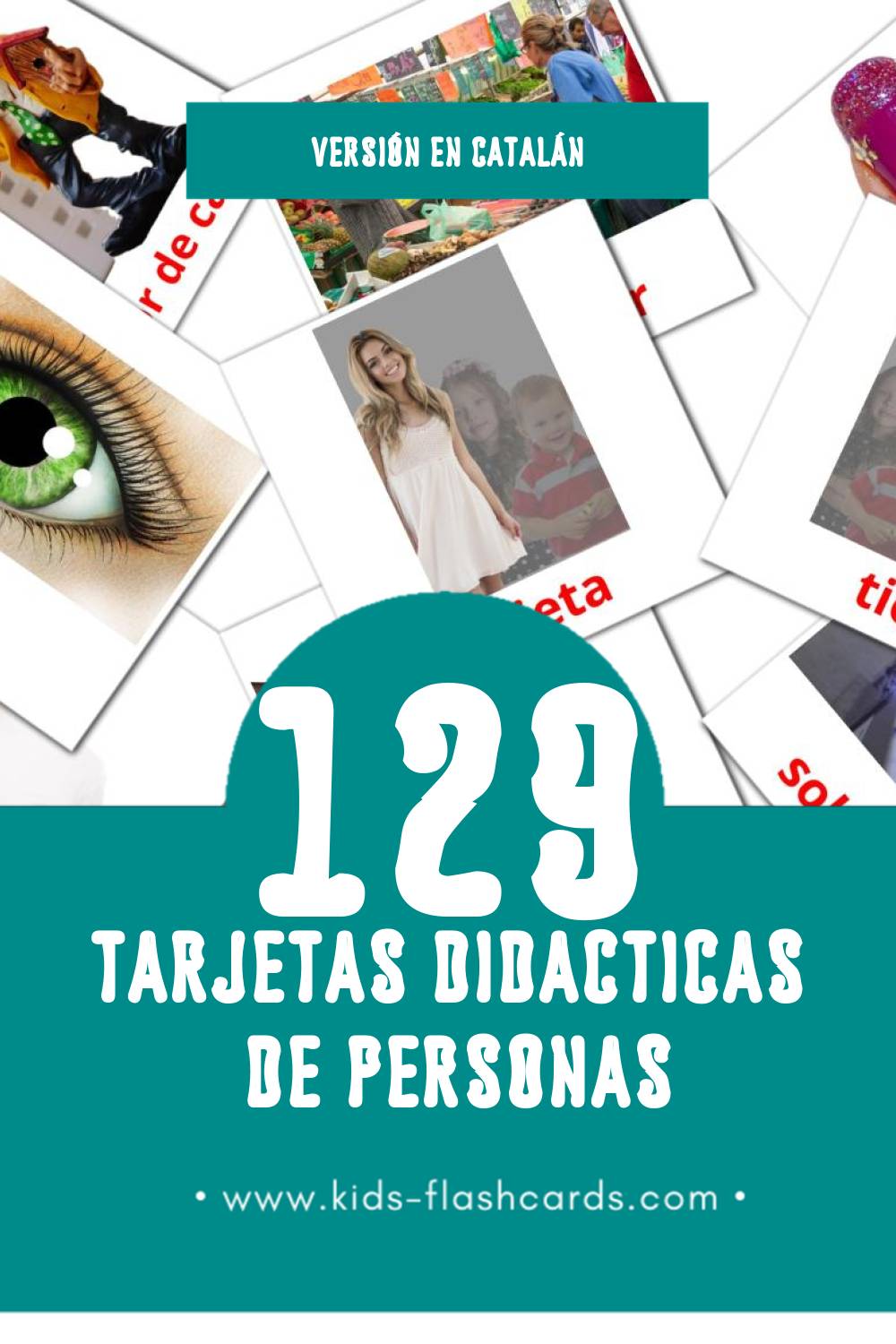Tarjetas visuales de Persones para niños pequeños (129 tarjetas en Catalán)