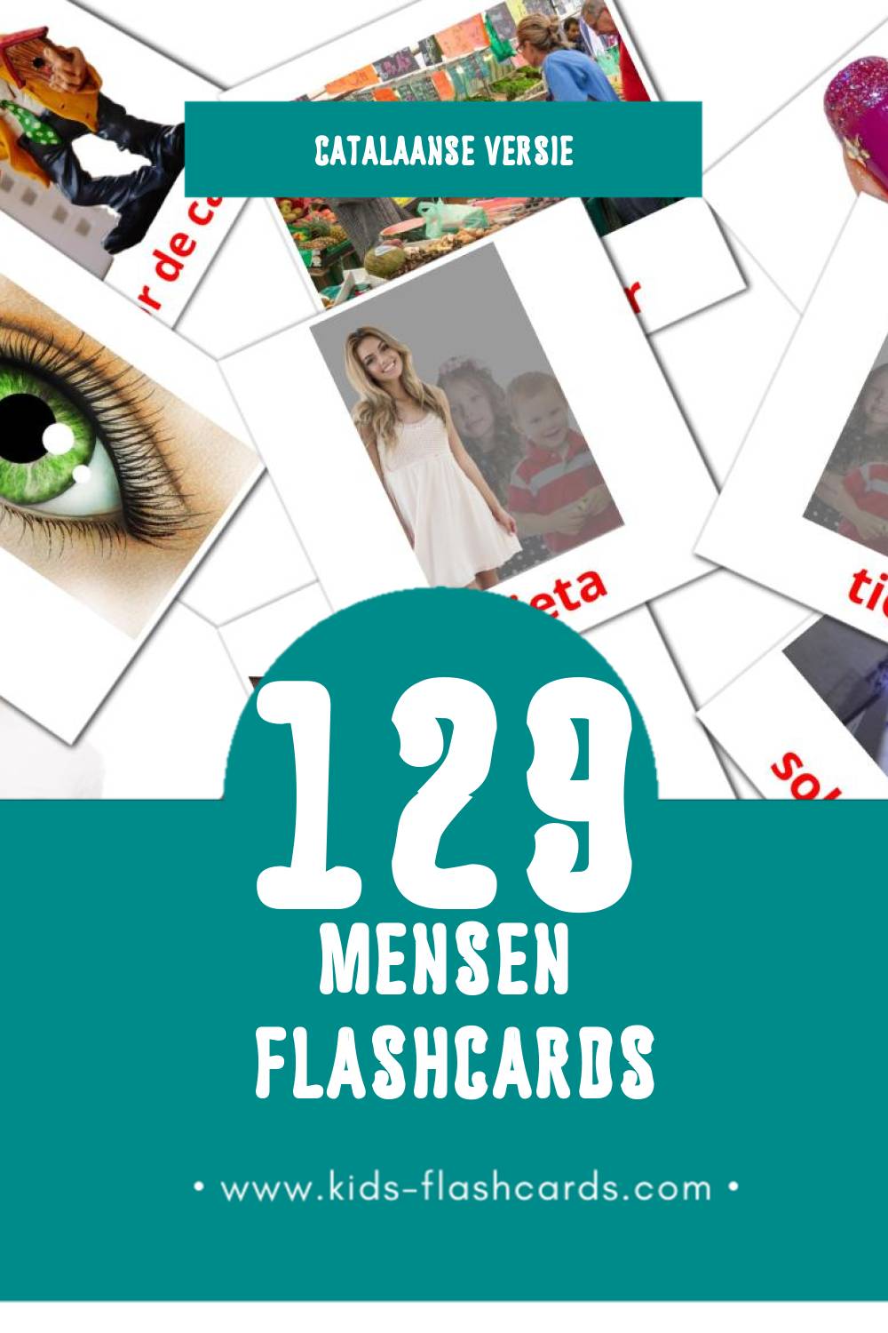 Visuele Persones Flashcards voor Kleuters (129 kaarten in het Catalaans)