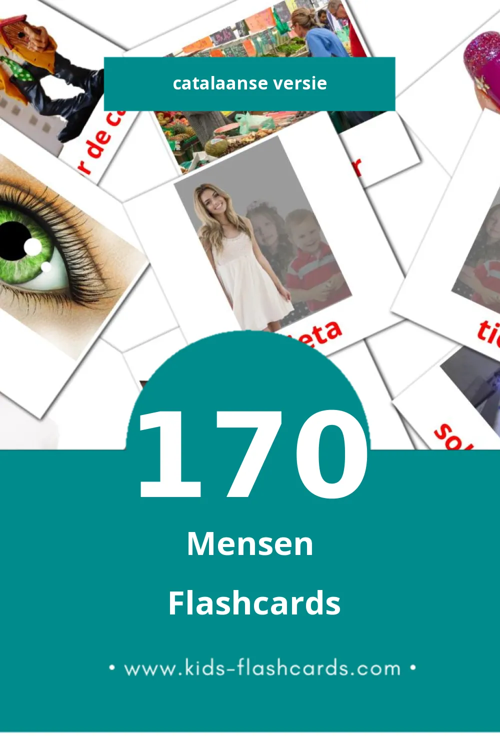 Visuele Persones Flashcards voor Kleuters (170 kaarten in het Catalaans)