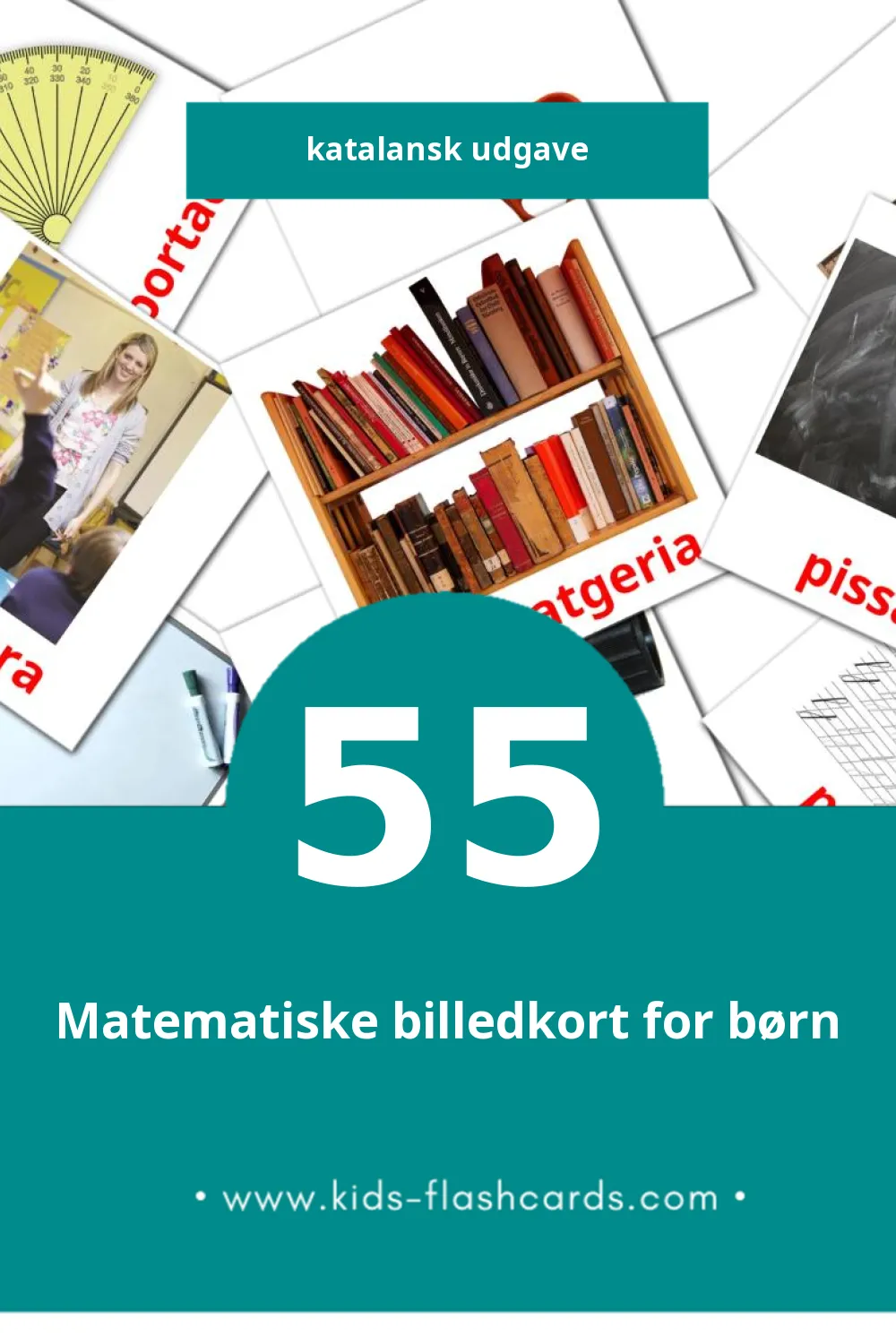 Visuelle billedkort for børn om Escola til småbørn (55 kort på Katalansk)