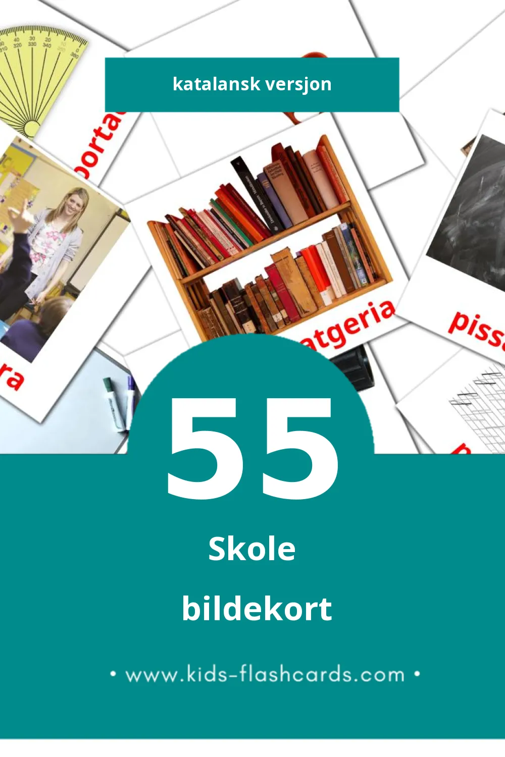 Visuelle Escola bildekort for småbarn (55 kort på Katalansk)