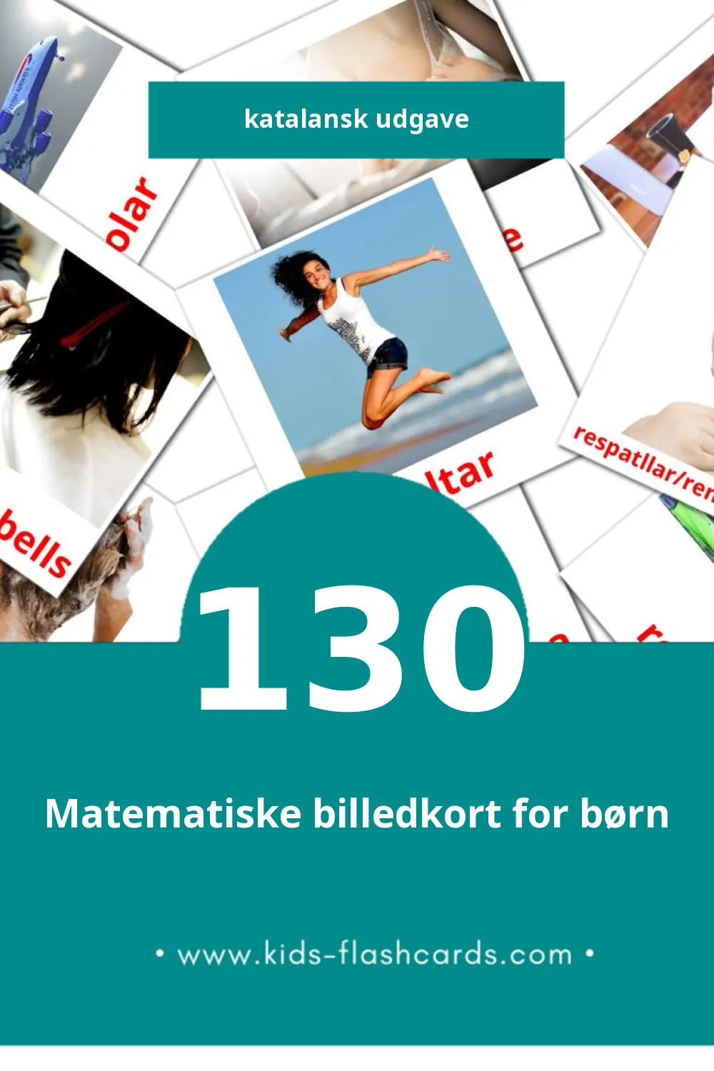 Visuelle billedkort for børn om Verbs til småbørn (130 kort på Katalansk)