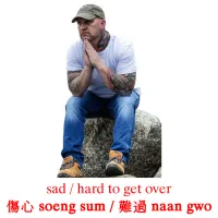 傷心 soeng sum / 難過 naan gwo cartes de vocabulaire