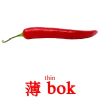 薄 bok cartes de vocabulaire
