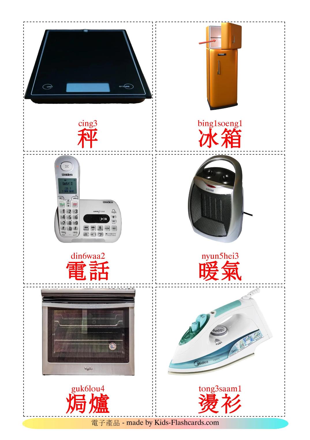 Электрические приборы - 33 Карточки Домана на кантонском