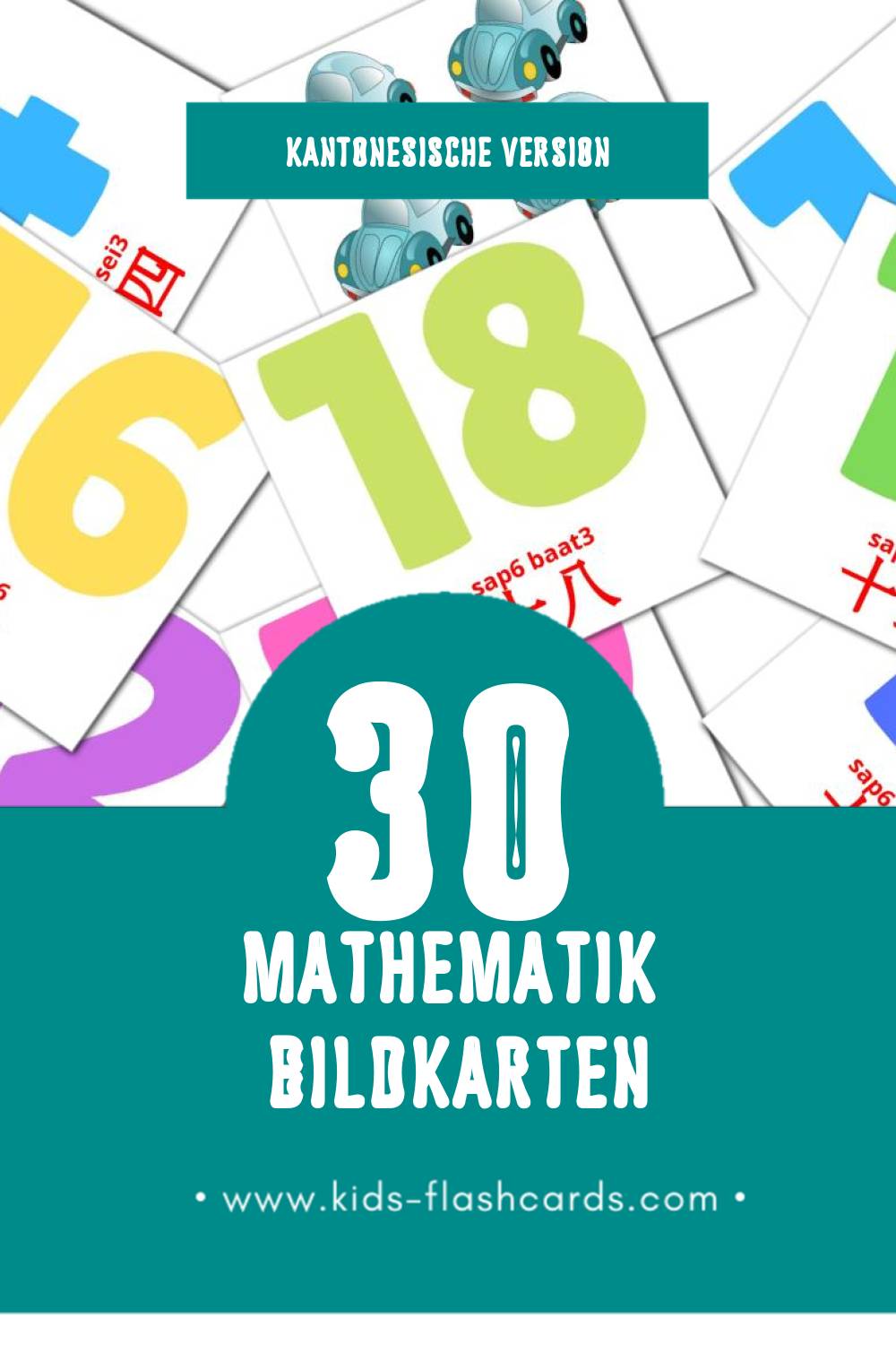 Visual 數字 sou3 zi6 Flashcards für Kleinkinder (30 Karten in Kantonesisch)