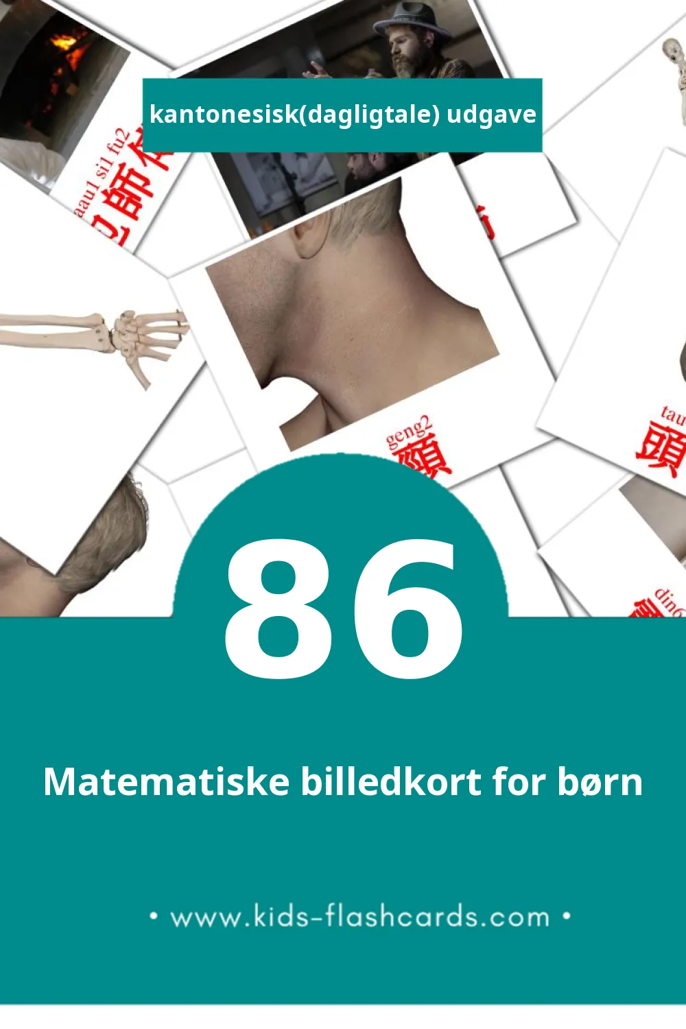 Visuelle billedkort for børn om 人(jan4) til småbørn (86 kort på Kantonesisk(dagligtale))