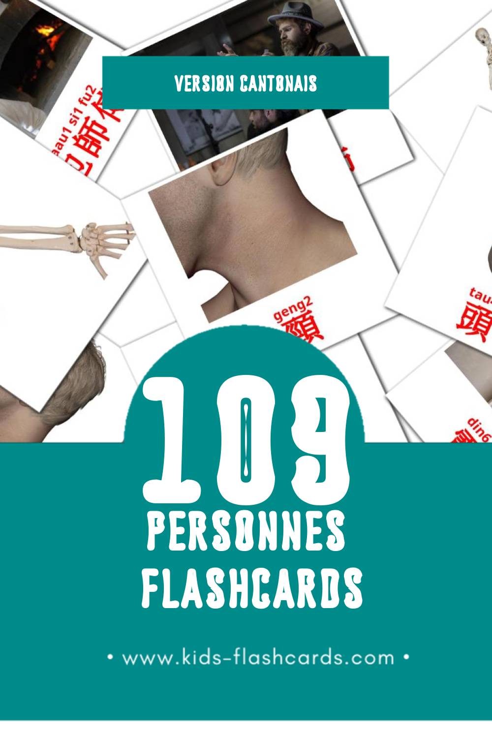 Flashcards Visual 人(jan4) pour les tout-petits (12 cartes en Cantonais)