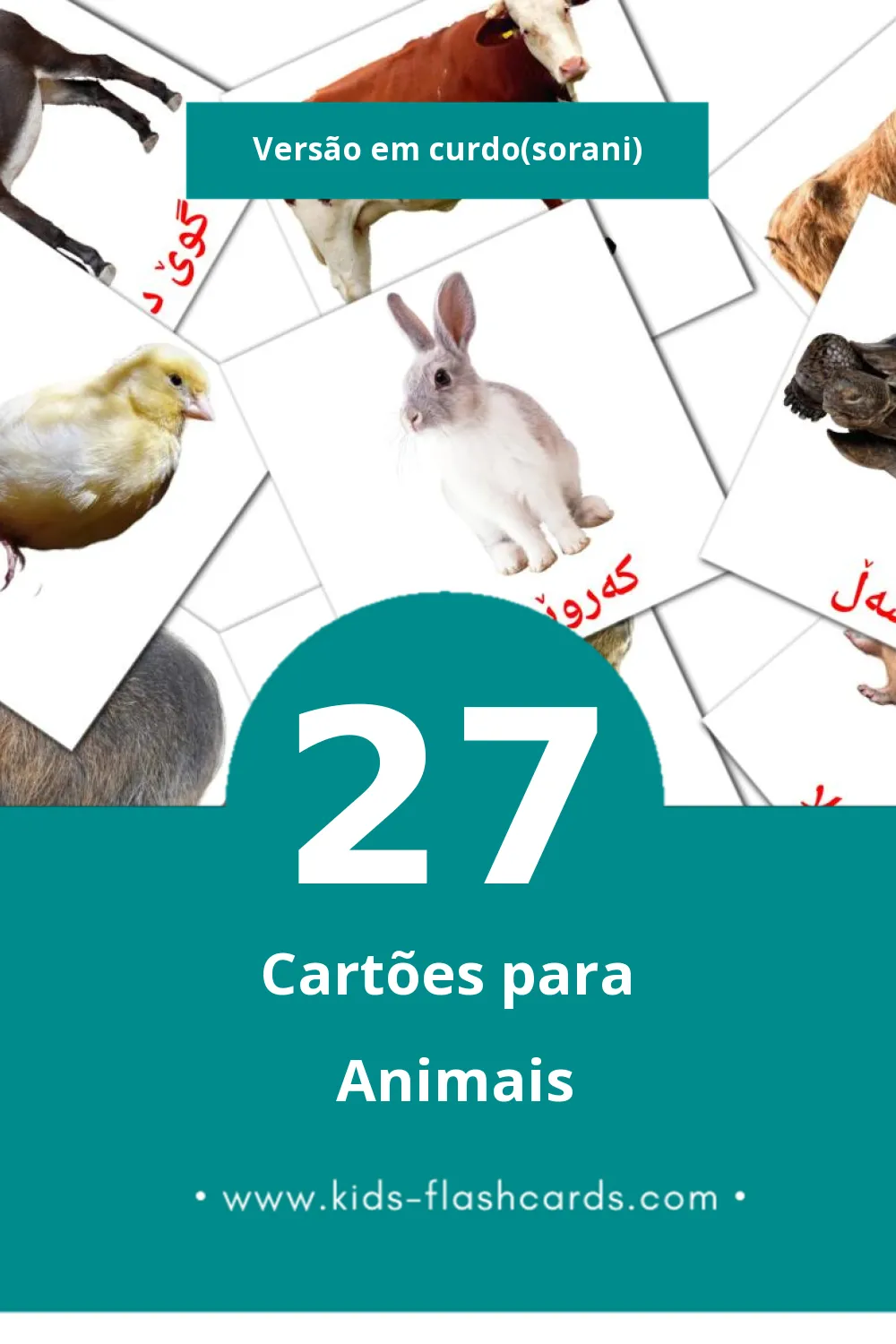 Flashcards de ئاژەڵەکان  Visuais para Toddlers (27 cartões em Curdo(sorani))