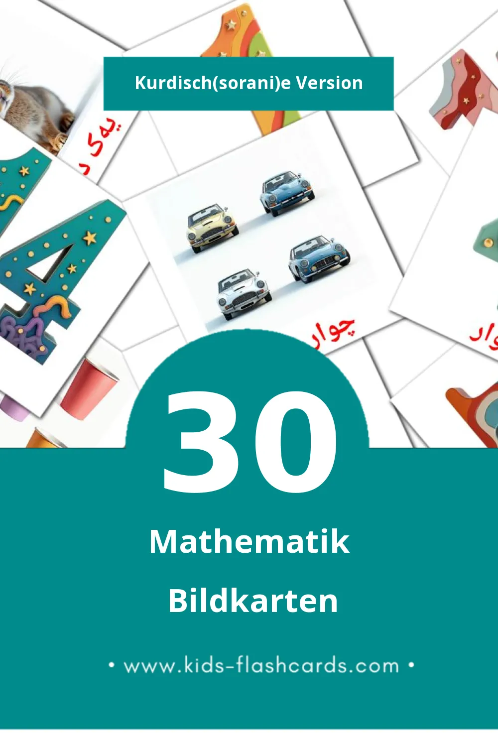 Visual بیرکاری Flashcards für Kleinkinder (30 Karten in Kurdisch(sorani))