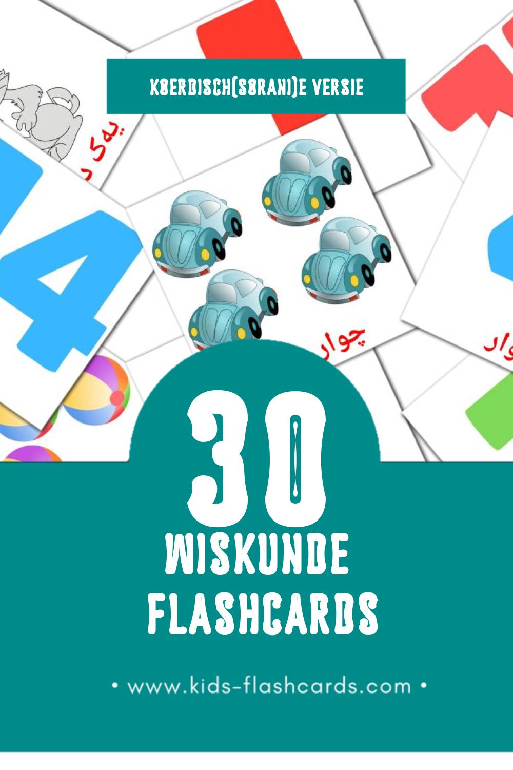 Visuele بیرکاری Flashcards voor Kleuters (30 kaarten in het Koerdisch(sorani))