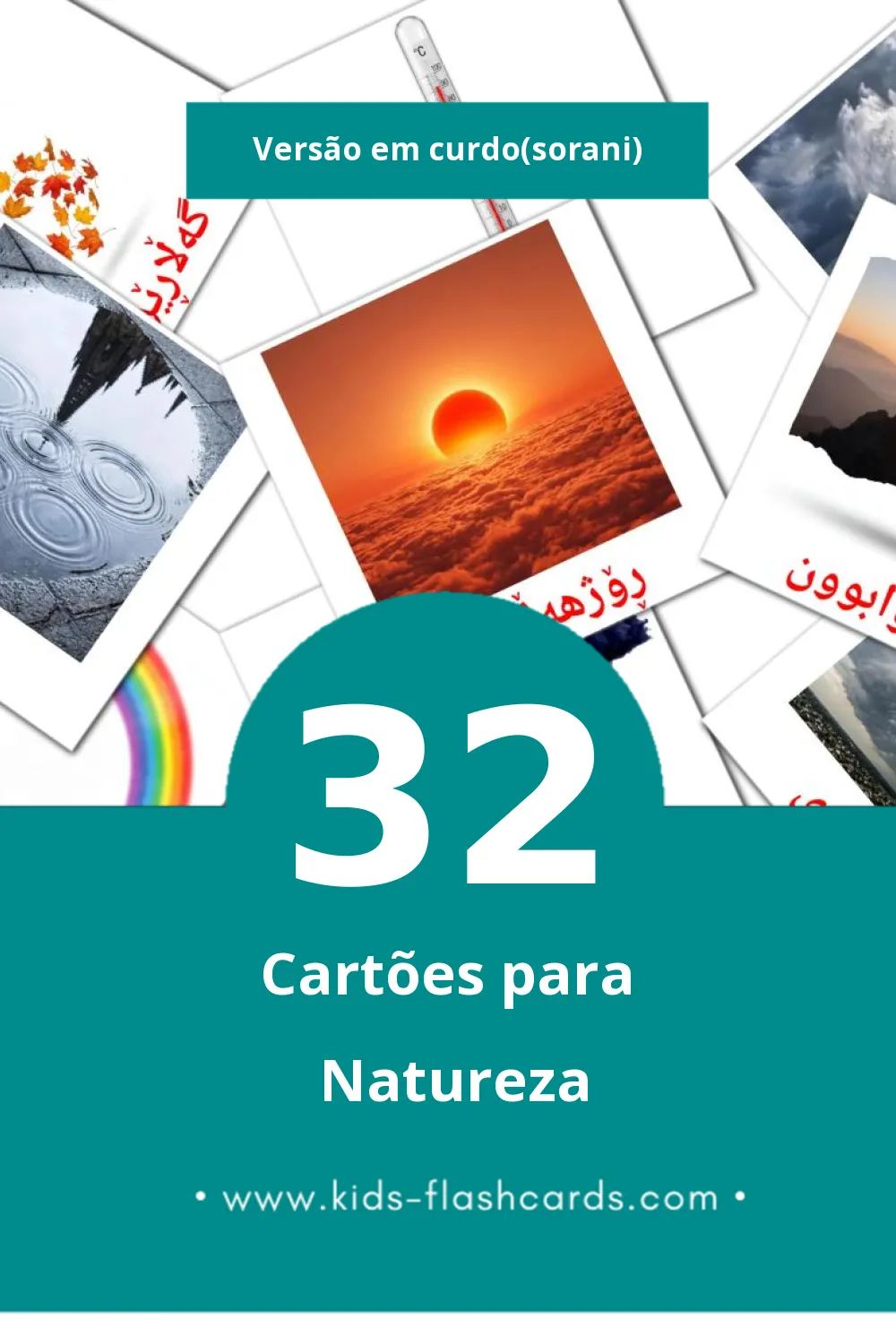 Flashcards de سرووشت Visuais para Toddlers (32 cartões em Curdo(sorani))