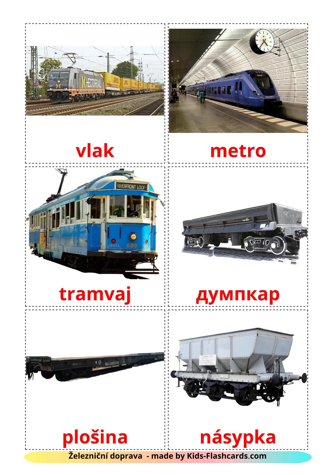 Transporte ferroviario - 19 fichas de checo para imprimir gratis 