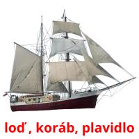 loď , koráb, plavidlo flashcards illustrate