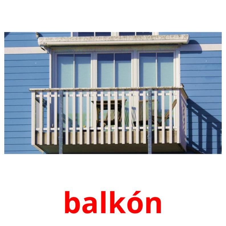 balkón picture flashcards