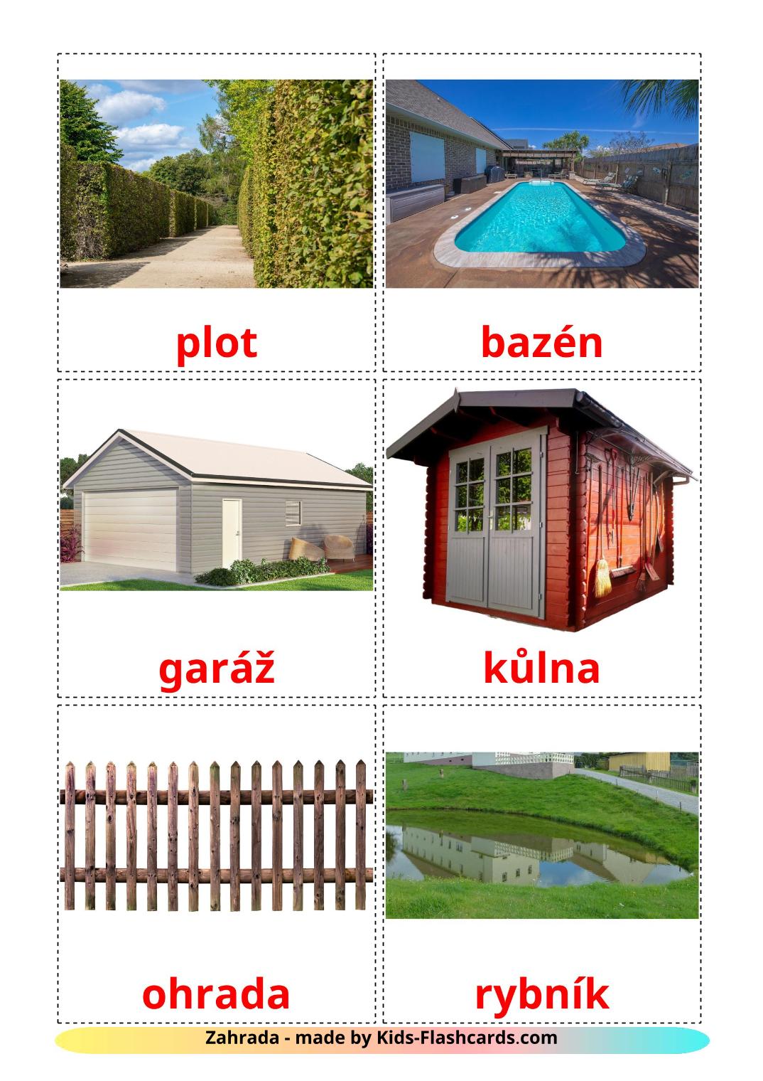 Garden - 18 Free Printable czech Flashcards 