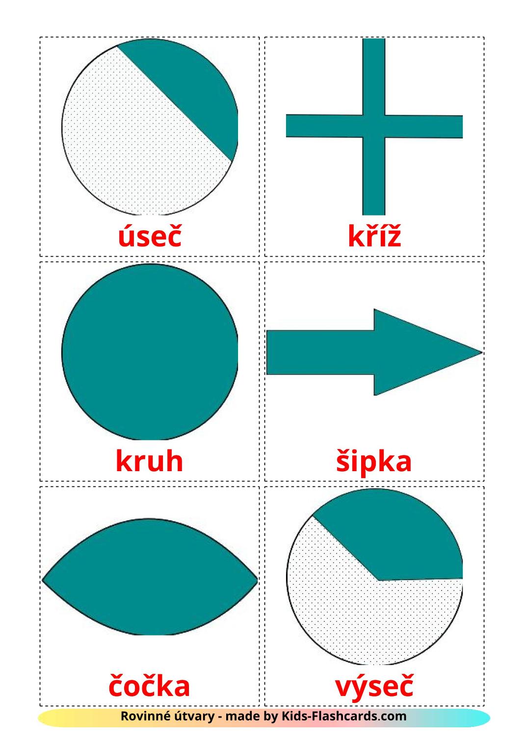2D Shapes - 35 Free Printable czech Flashcards 