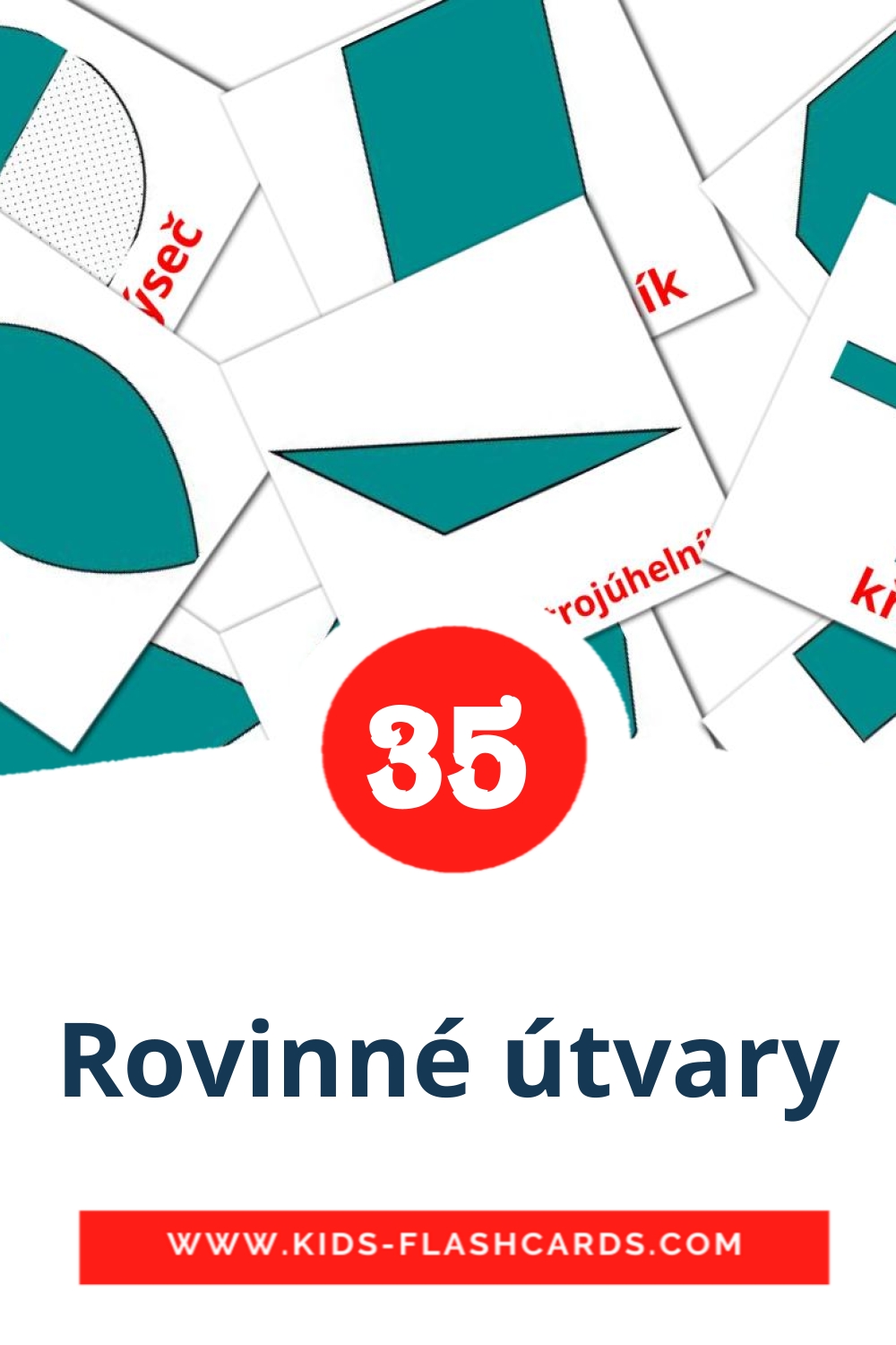 35 Rovinné útvary Picture Cards for Kindergarden in czech