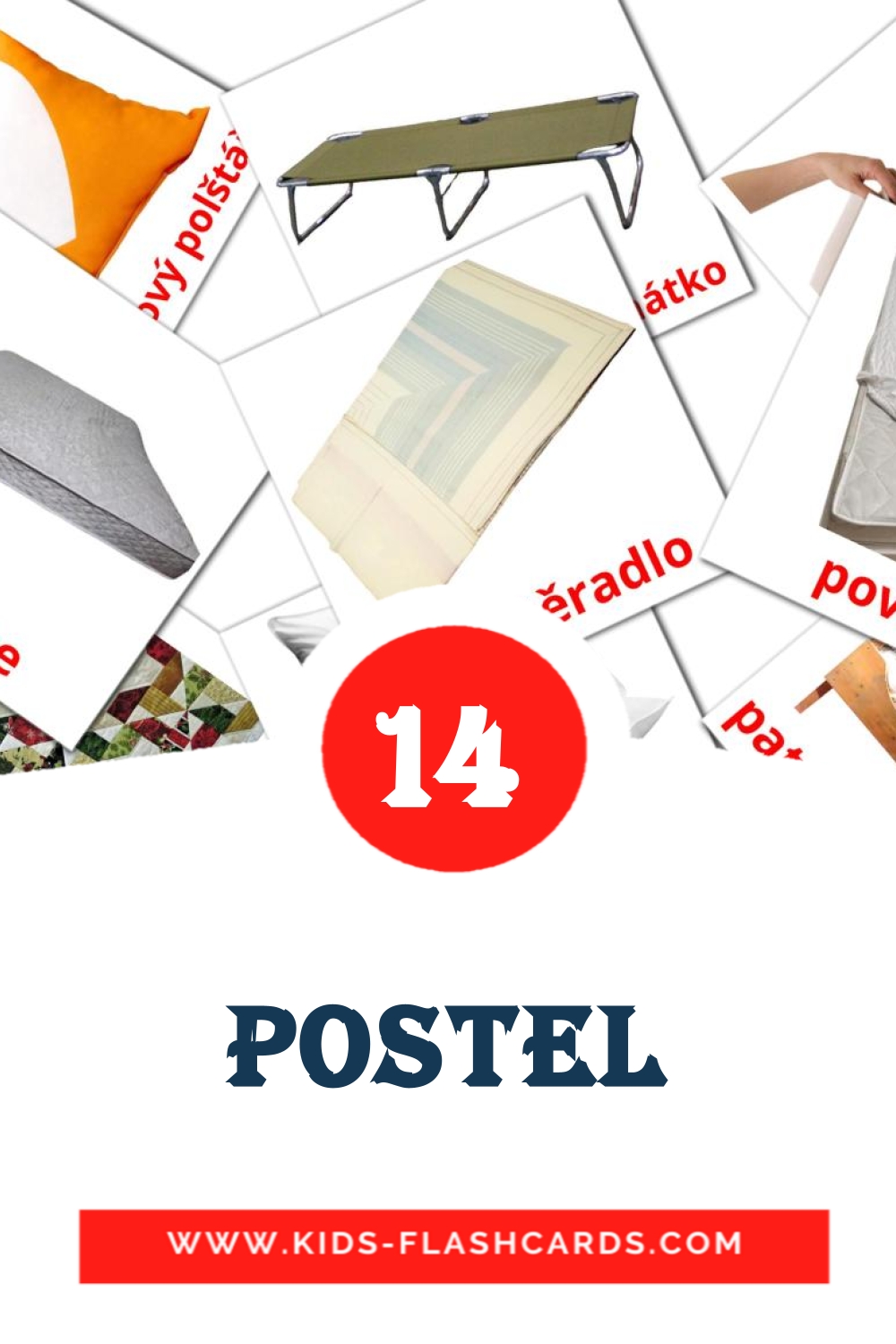 15 tarjetas didacticas de Postel para el jardín de infancia en checo