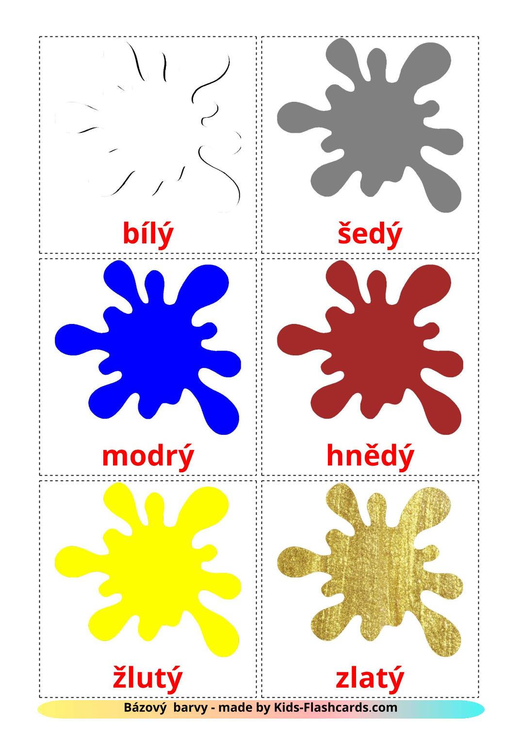 Base colors - 12 Free Printable czech Flashcards 