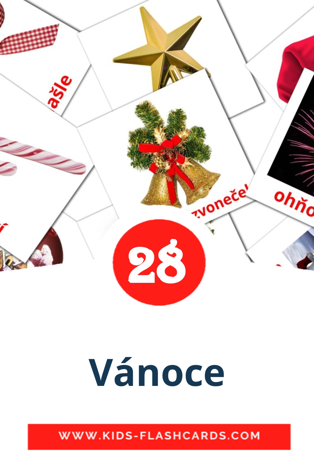 28 cartes illustrées de Vánoce pour la maternelle en tchèque