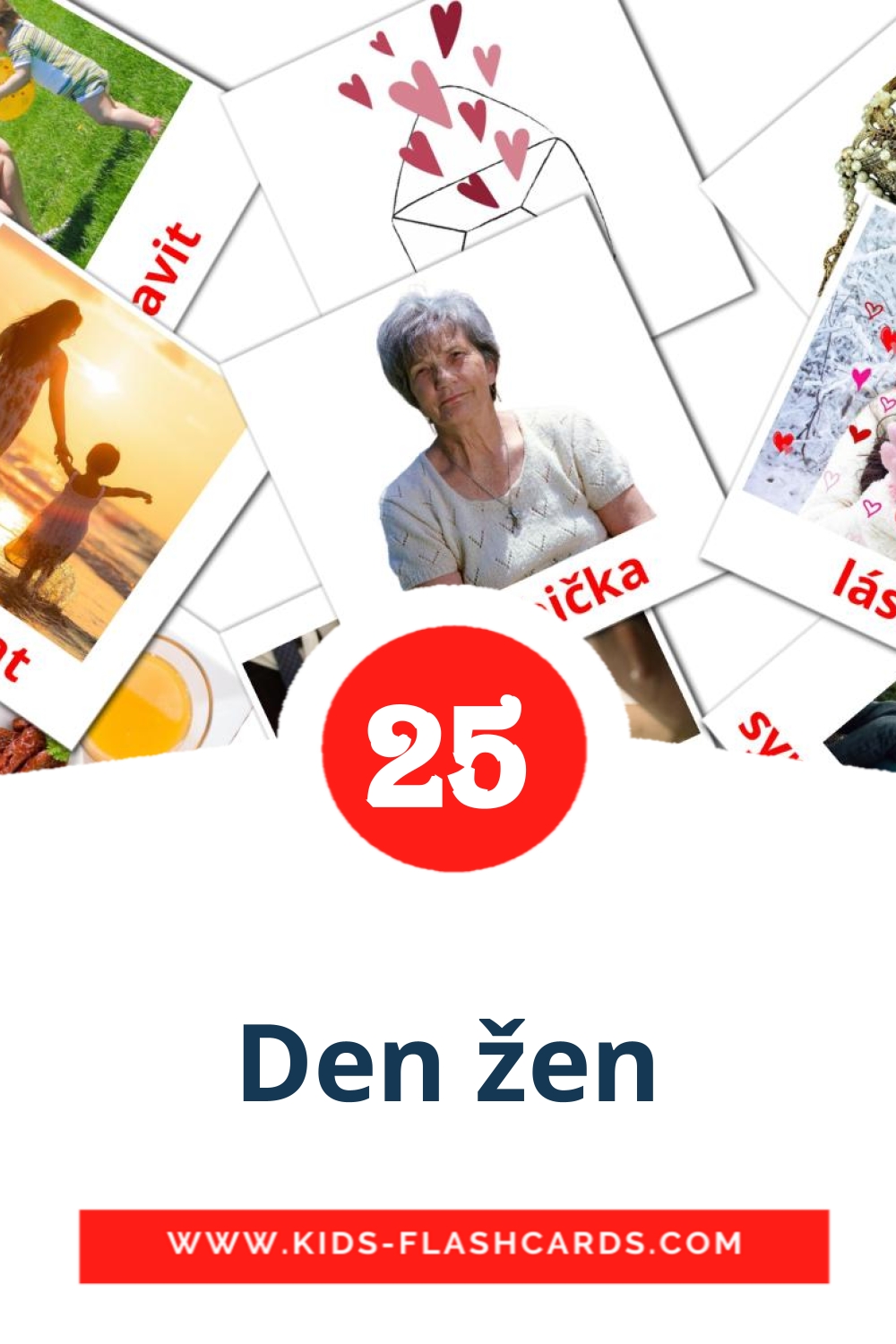 25 tarjetas didacticas de Den žen para el jardín de infancia en checo