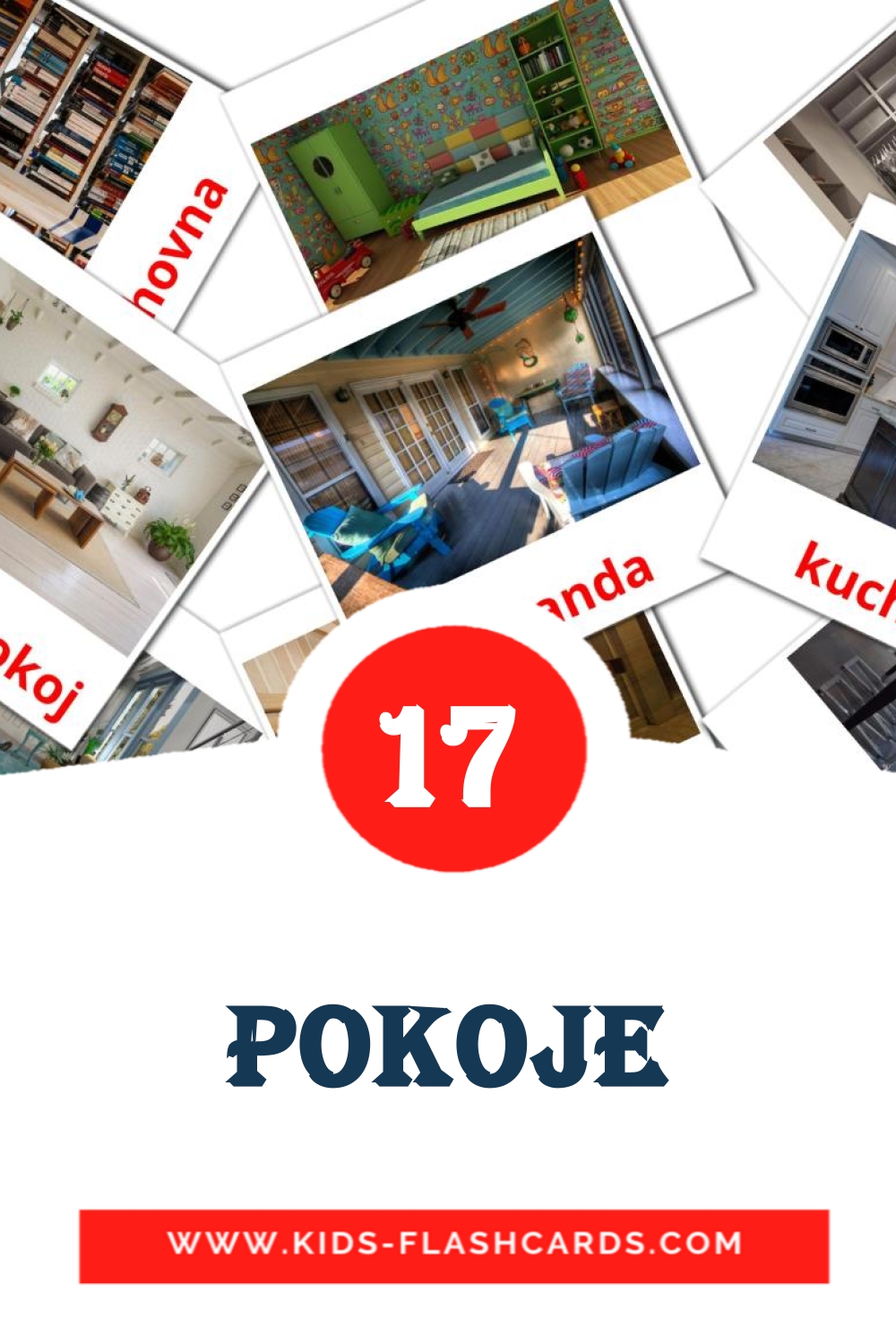 17 Pokoje Picture Cards for Kindergarden in czech