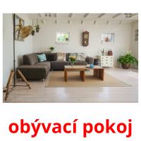 obývací pokoj flashcards illustrate