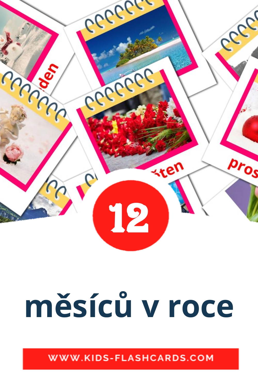 12 měsíců v roce Picture Cards for Kindergarden in czech