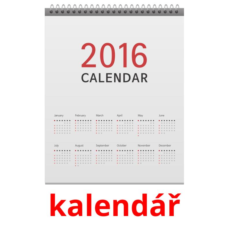 kalendář picture flashcards