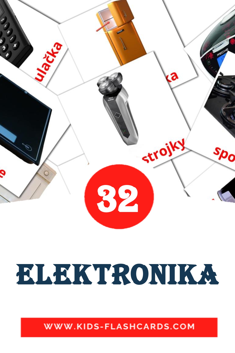 32 Elektronika Picture Cards for Kindergarden in czech