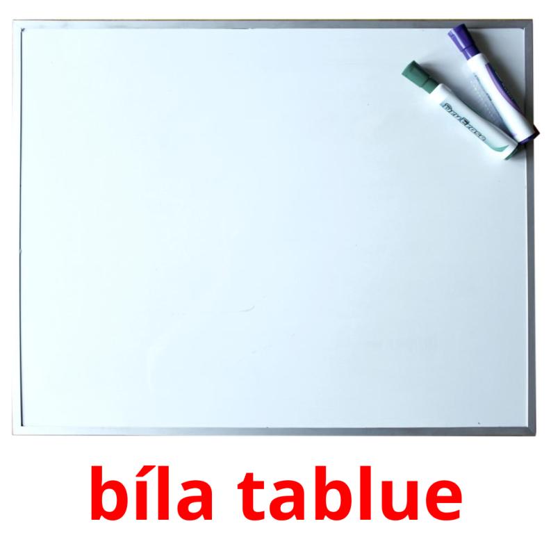 bíla tablue picture flashcards