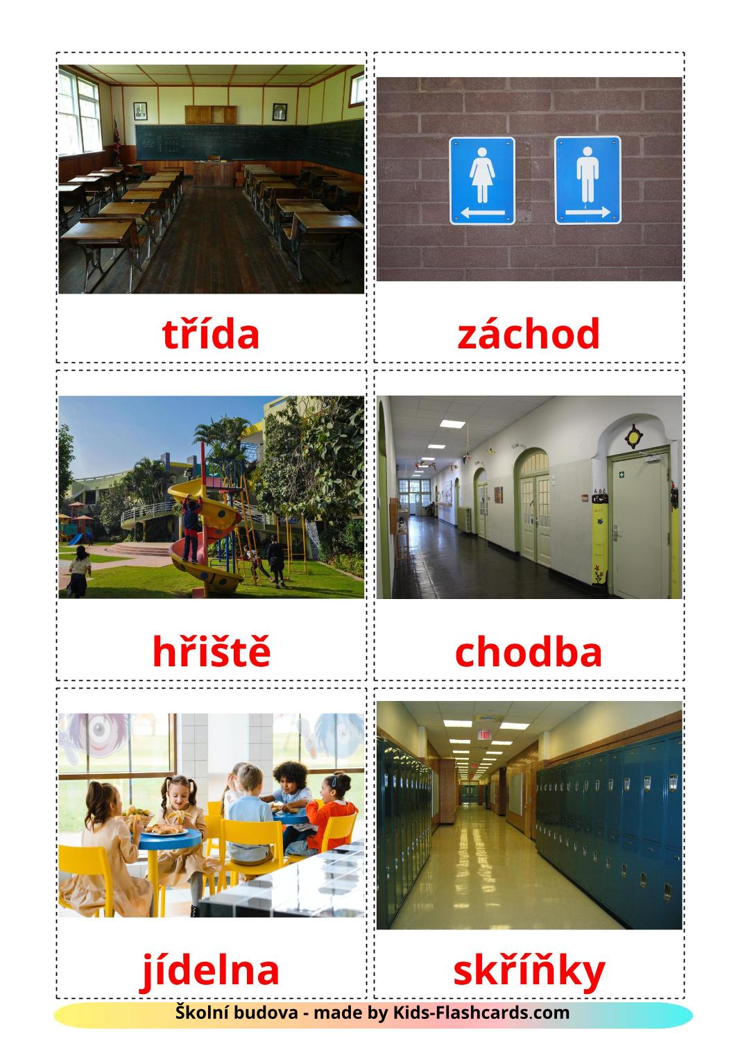 School building - 17 Free Printable czech Flashcards 