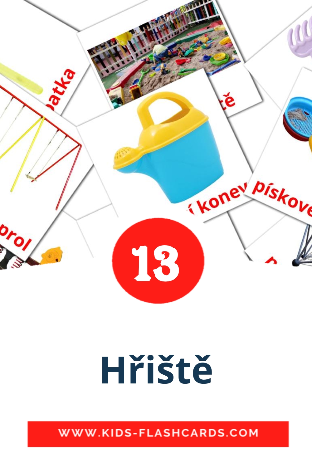 13 tarjetas didacticas de Hřiště para el jardín de infancia en checo