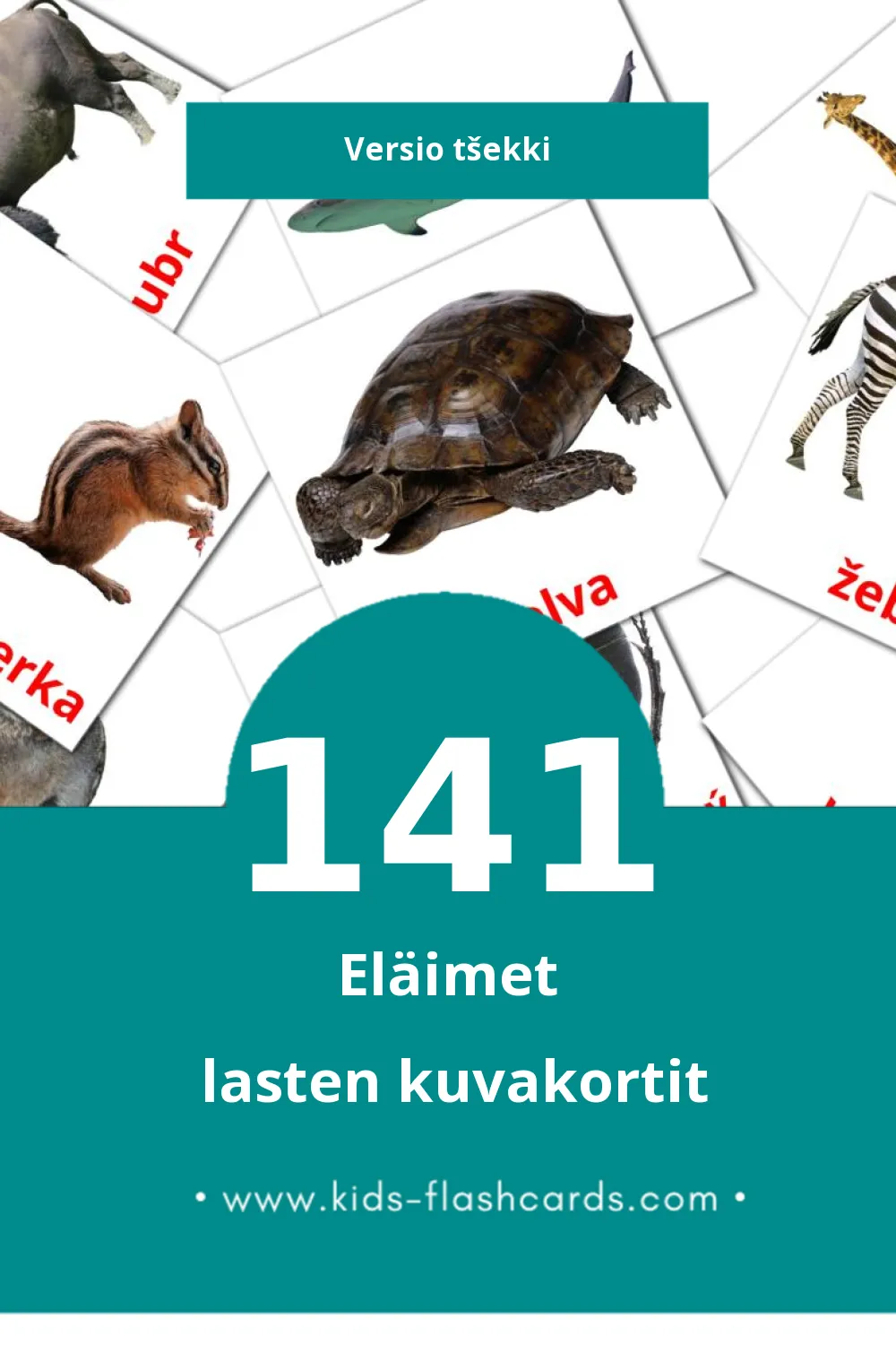 Zvířata lasten kuvakortit pikkulapsille (141 korttia Tšekkiksi)
