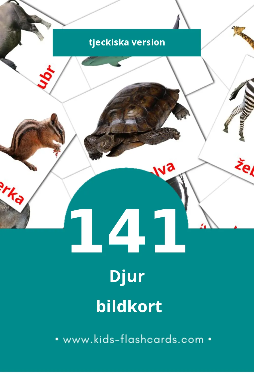 Visuella Zvířata för småbarn (141 bildkort för barn på Tjeckiska)